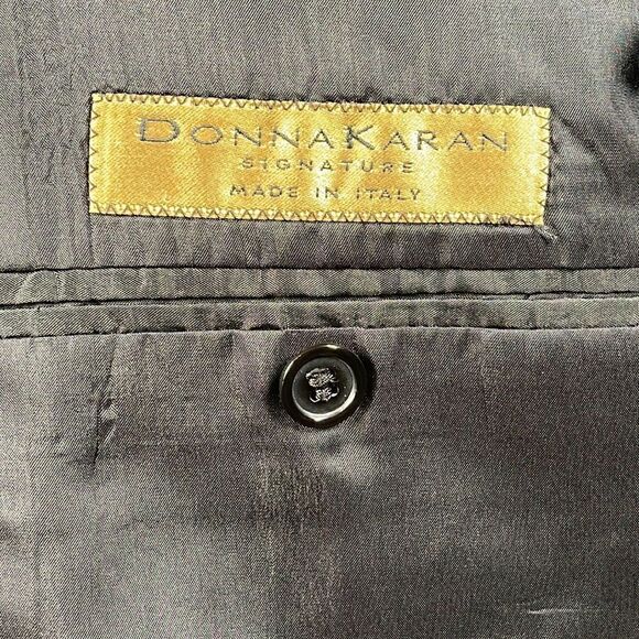 Donna Karan Signature Blazer Mens 44L Black Italian Wool Three Button Sport Coat - Picture 11 of 16